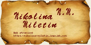 Nikolina Miletin vizit kartica